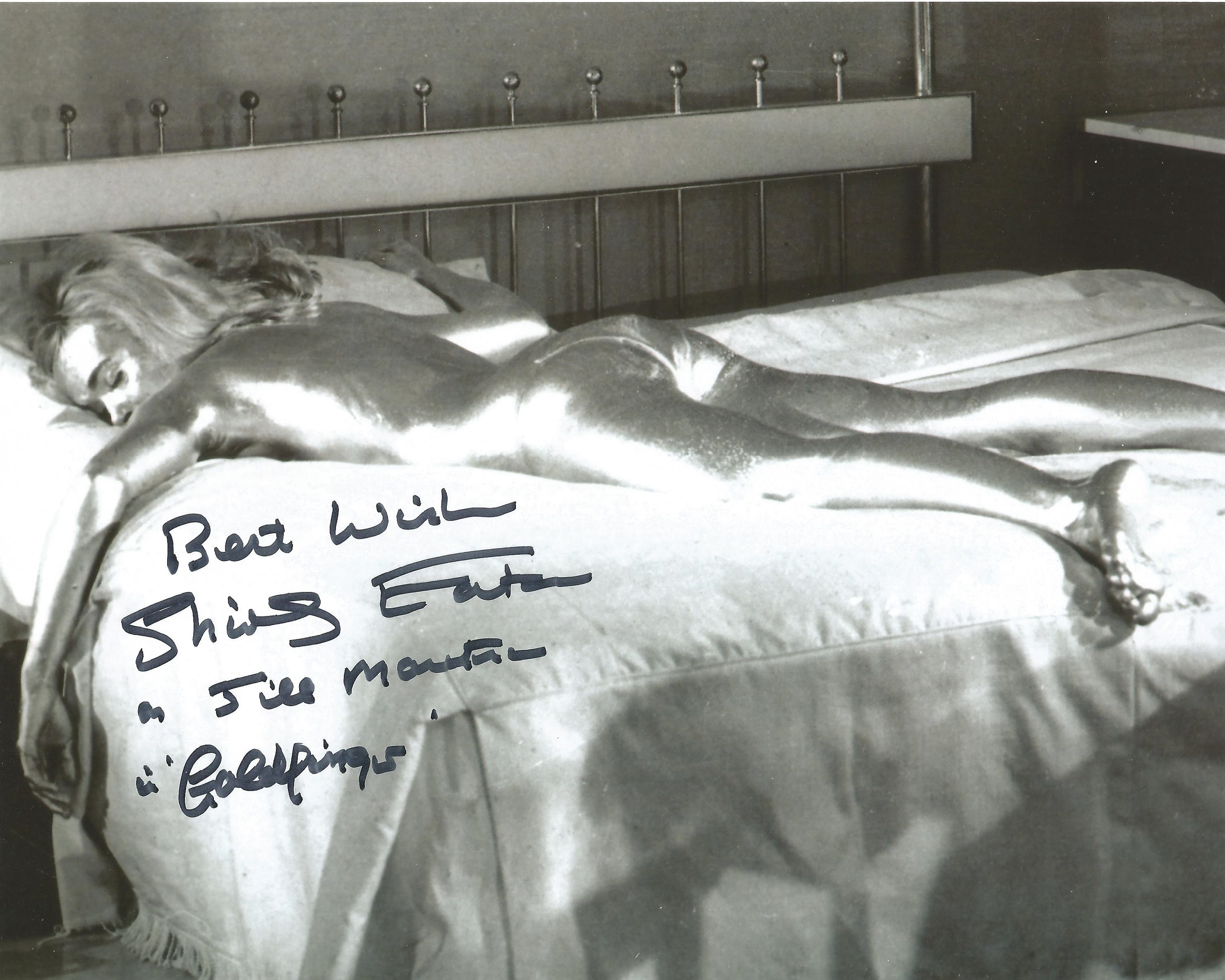 Shirley Eaton signed James Bond Goldfinger b/w 10 x 8 inch photo, rare she has added screen name