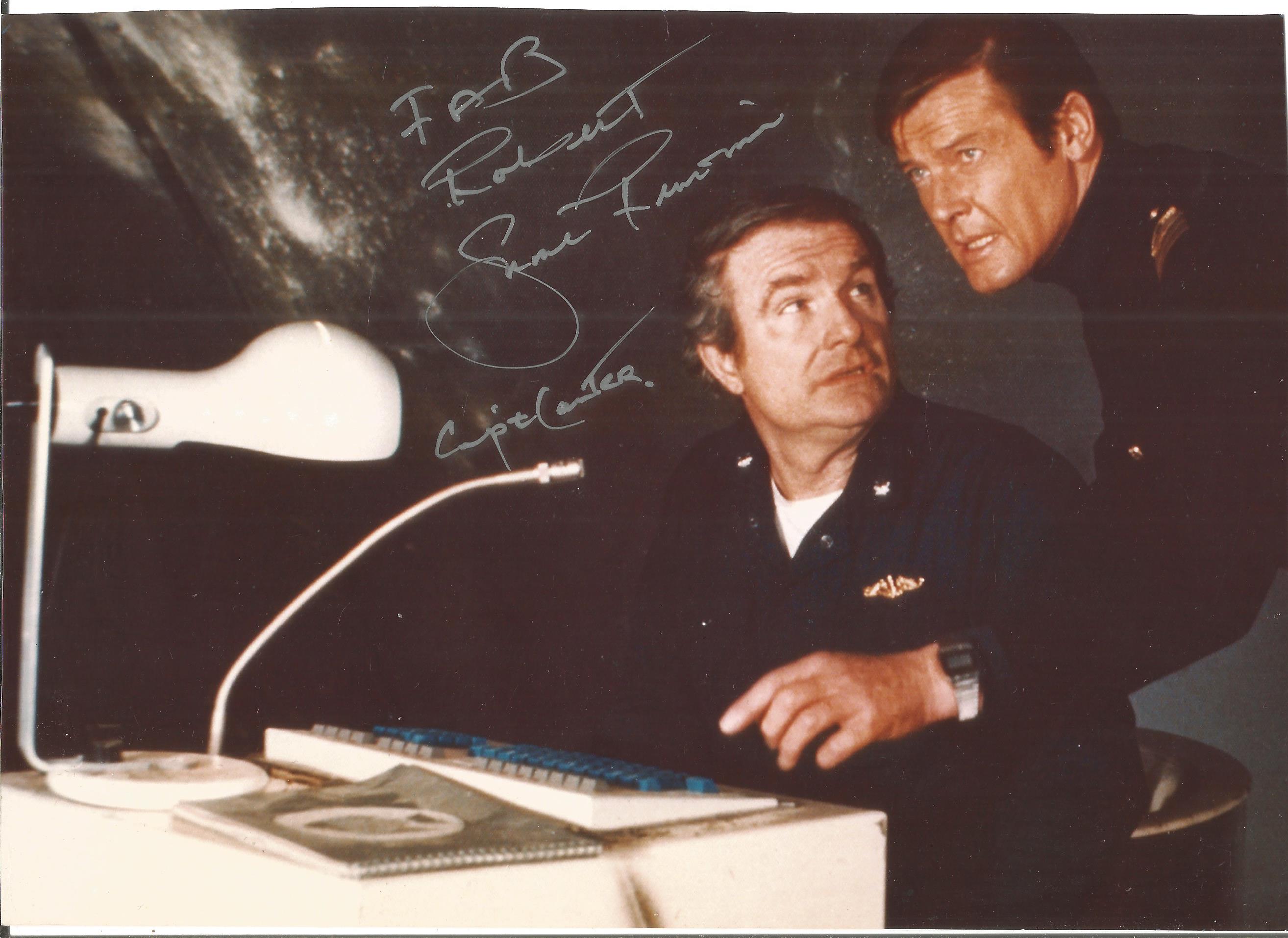 Shane Rimmer signed 9x6 James Bond Spy Who Loved Me colour photo pictured as Commander Carter.