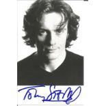 Toby Stephens signed 6x4 black and white photo. Toby Stephens is an English stage, television, radio