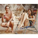 Christopher Lee and Maud Adams signed 10x8 James Bond The Man with the Golden Gun colour photo. Good