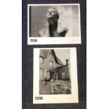 Psycho two black and white lobby cards from the 1998 American horror film produced and directed by