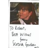 Bond Girl Serena Gordon 6x4 signature piece. Dedicated. Serena Gordon (born 3 September 1963) is