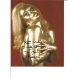 Shirley Eaton signed James Bond Goldfinger colour 10 x 8 inch photo, rare she has added screen