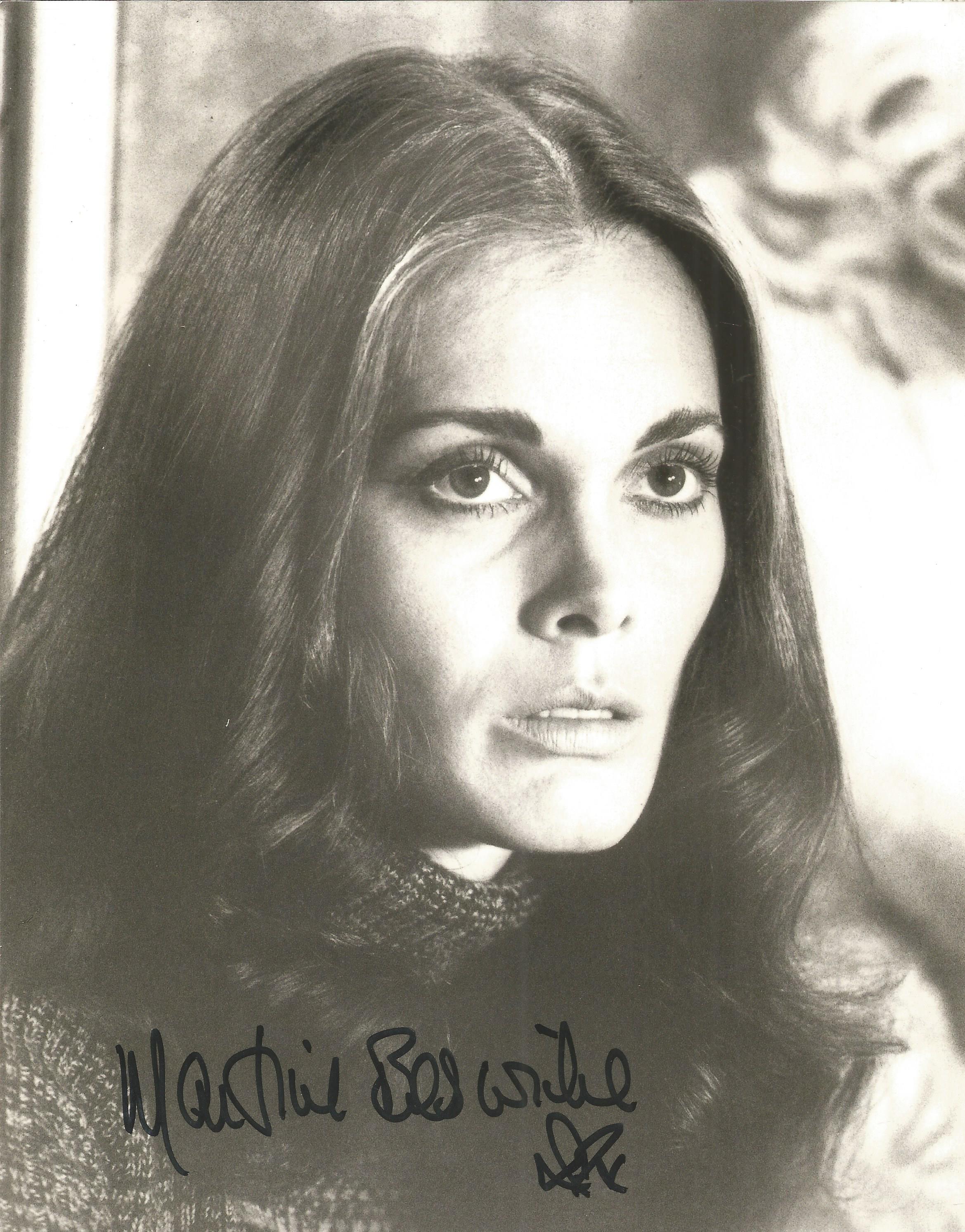 Bond Girl Martine Beswick signed 10x8 black and white photo. Martine Beswick (born 26 September