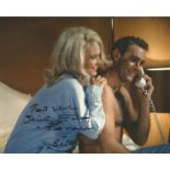 Shirley Eaton signed James Bond Goldfinger colour 10 x 8 inch photo, rare she has added screen