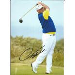 Golf Thomas Bjorn 12x8 signed colour photo pictured in action during the Open Championship. This