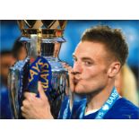 Jamie Vardy Leicester City Signed 16 x 12 inch football photo. This item is from the stock of www.