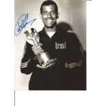 Carlos Alberto Brazil Signed 10 x 8 inch black and white football photo. This item is from the stock