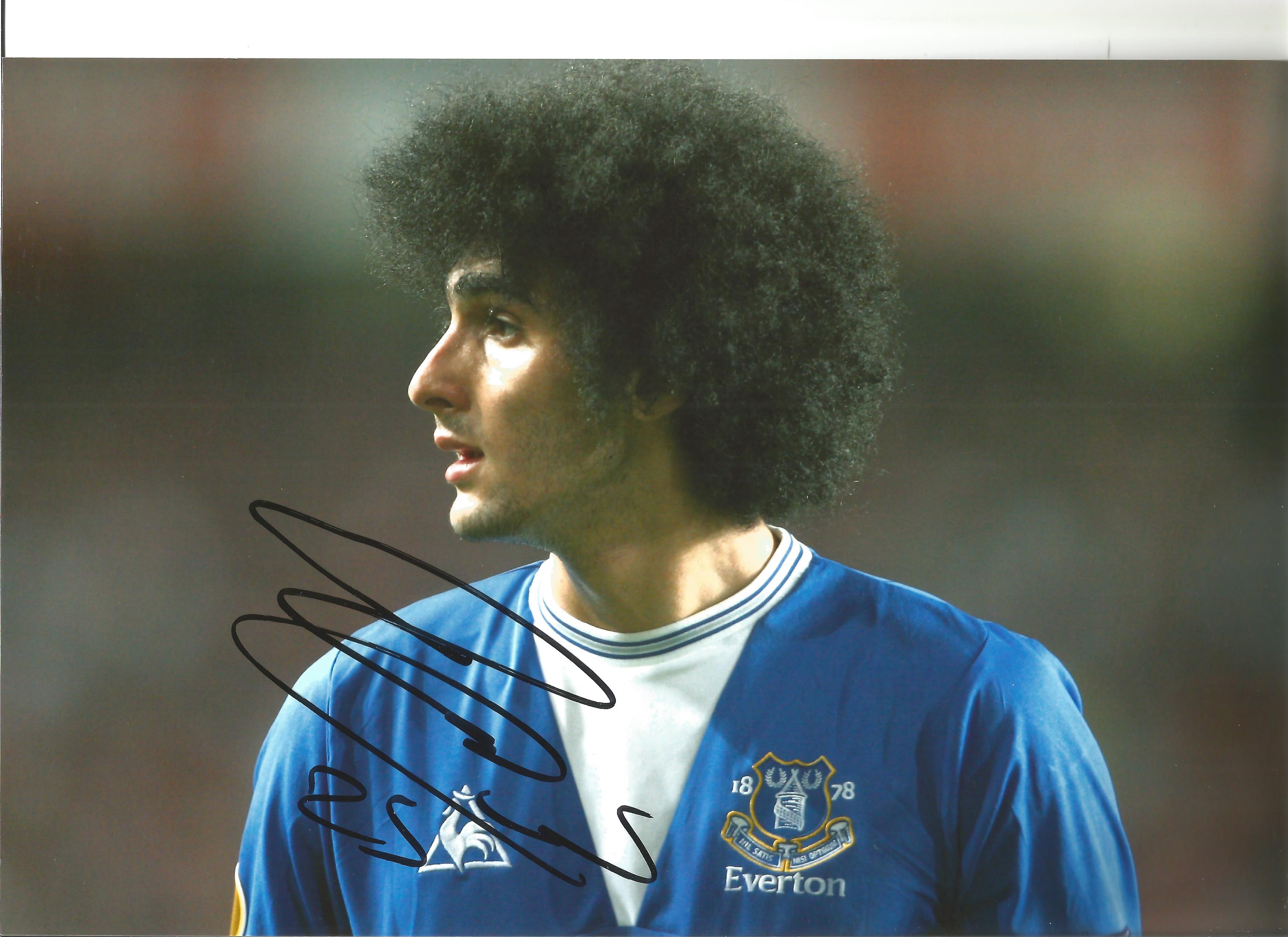 Marouane Fellaini Everton Signed 12 x 8 inch football photo. This item is from the stock of www.