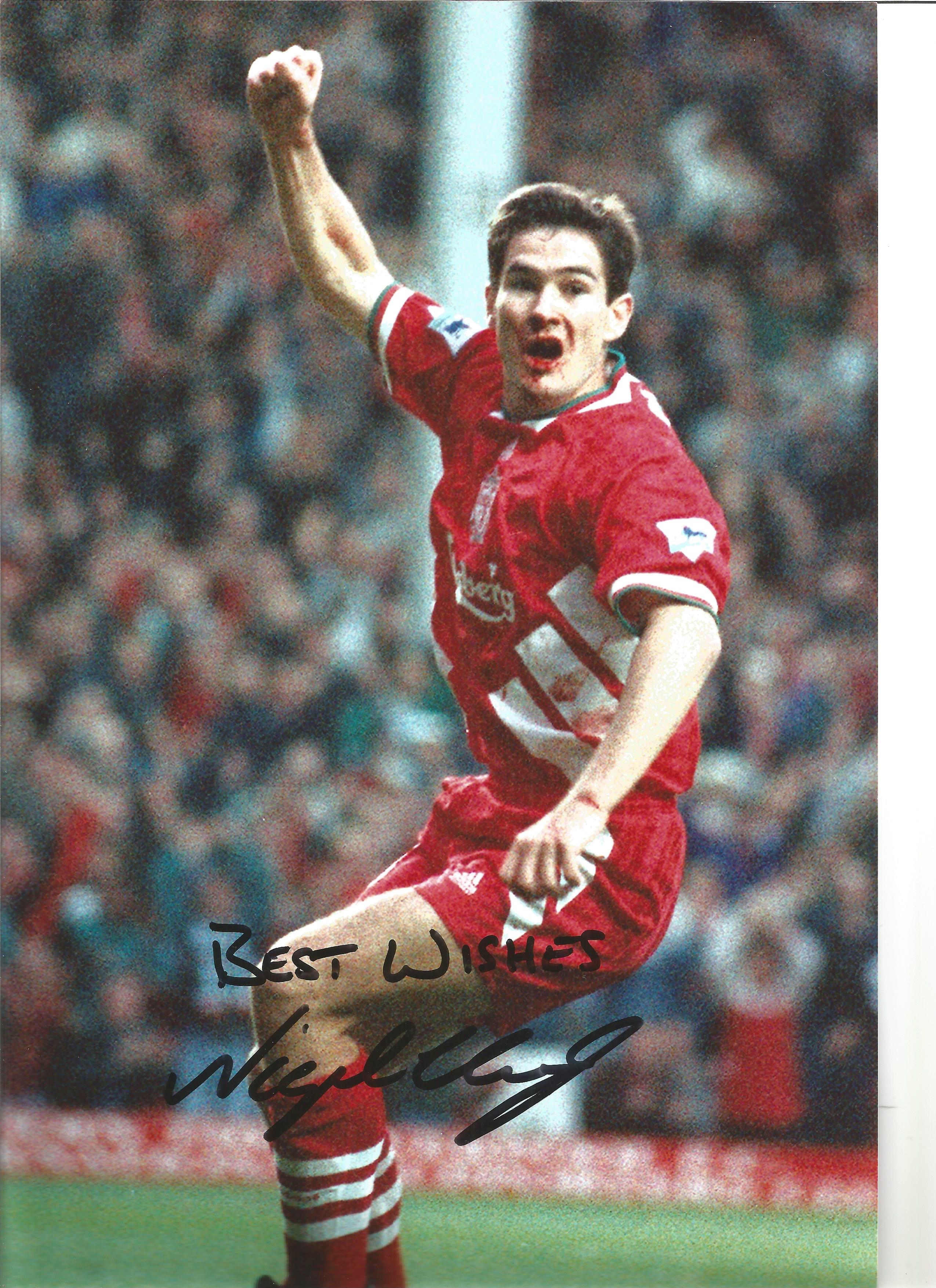 Nigel Clough Liverpool Signed 12x 8 inch football photo. This item is from the stock of www.