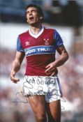 Trevor Brooking West Ham Signed 12 x 8 inch colour football photo. This item is from the stock of
