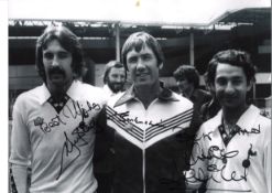 Ricky Villa, Ardiles and Keith Burkinshaw Tottenham Signed 16 x 12 inch football photo. This item is