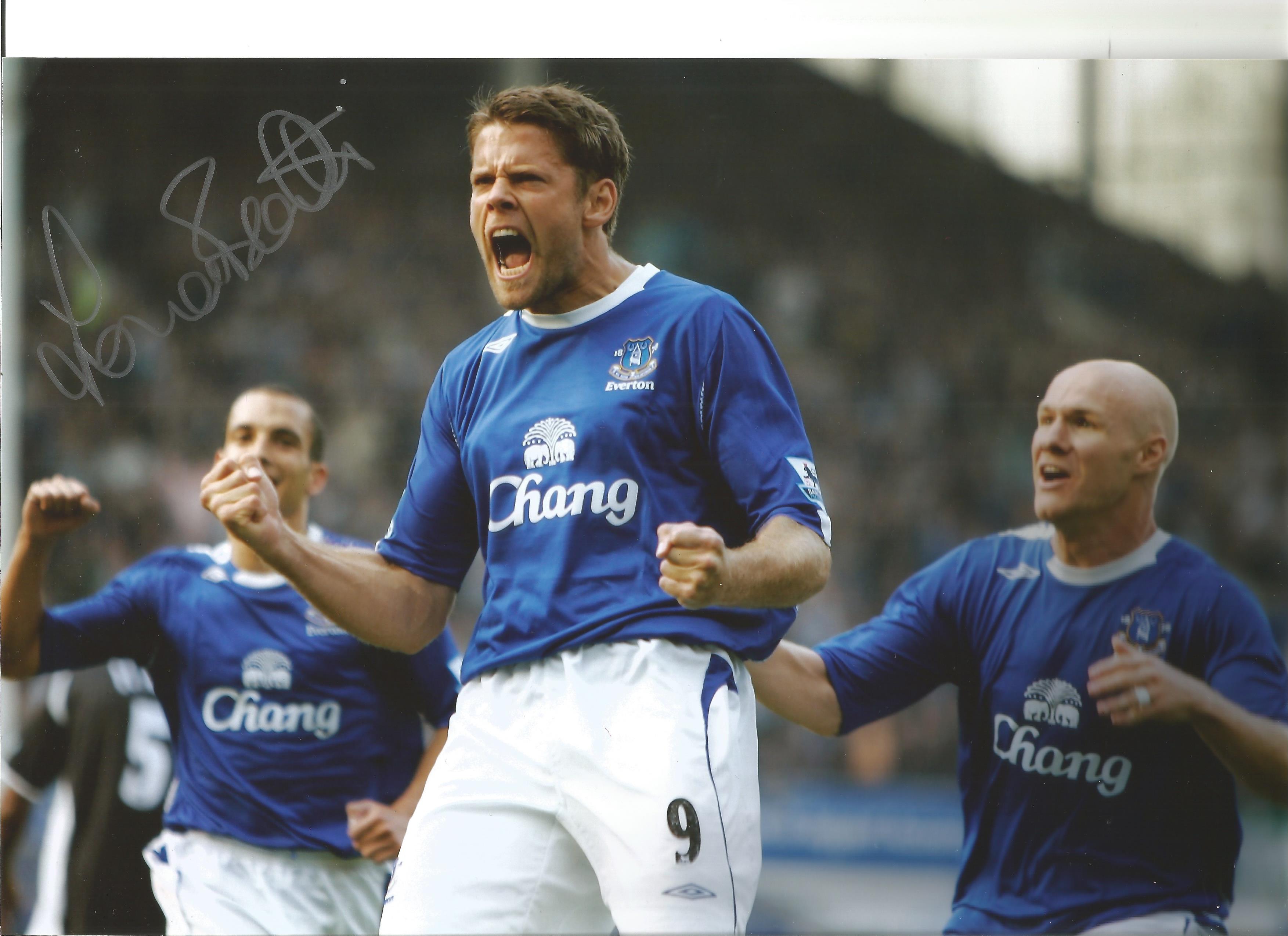 James Beattie Everton Signed 12 x 8 inch football photo. This item is from the stock of www.