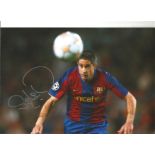 Sylvinho Barcelona Signed 12 x 8 inch football photo. This item is from the stock of www.