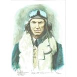 PO Keith Ashley Lawrence WW2 RAF Battle of Britain Pilot signed colour print 12 x 8 inch signed in