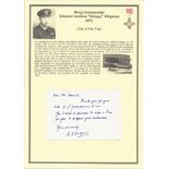 Wing Commander Edward Andrew Shippy Shipman AFC. Signed handwritten letter. Set on superb