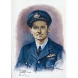 Plt Off Bill Green WW2 RAF Battle of Britain Pilot signed colour print 12 x 8 inch signed in Pencil.