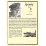 Wing Commander Innes Bentall Westmacott. Signed 4 x 4 b w photo. Set on superb descriptive biography