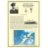 Squadron Leader Alan Antill Gawith DFC Bronze Star. Signed Carter Gloster colour post card. Set on