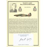 Squadron Leader Roy Andrew McGowan. Signed RAF No. 46 Uganda Squadron white card. Set on superb