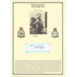 Flight Lieutenant John Walter Pye. Small signature piece. Set on superb descriptive biography page