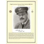 Flight Lieutenant Norman Robert Norfolk OBE DFC. Signed 7 x 5 b w photo plus biography card. Set