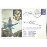 Sir Alan Cobham commemorative RAFMHA3 flown FDC signed by Michael Cobham PM British Forces 1535