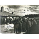 World War II 10X8 black and white photo signed by 10 bomber command and army prisoners of war