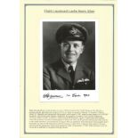 Flight Lieutenant Leslie Henry Allen. Signed 7 x 5 b w photo plus biography card. Set on superb