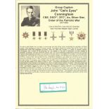 Group Captain John Cats Eyes Cunningham CBE, DSO**, DFC*, AE, Silver Star, FRAeS. Small signature