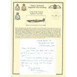 Flight Lieutenant Reginald Clive Gosling. Signed handwritten letter. Set on superb descriptive