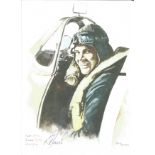 Plt Off Richard Jones WW2 RAF Battle of Britain Pilot signed colour print 12 x 8 inch signed in