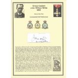 Group Captain John William White MBE. Small signature piece. Set on superb descriptive biography