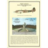 Flight Lieutenant Harold Arthur Charles Evans. Signed Battle of Britain Memorial 6 x 4 colour