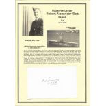 Squadron Leader Robert Alexander Bob Innes AE. Signed 6 x 4 white card. Set on superb descriptive