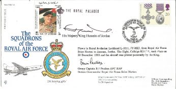 King Hussein of Jordan and Grp Cpt B. J. Poulton AFC RAF signed The Squadrons of the Royal Air Force
