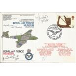 Air Marshall H Burton DSO, Wg Cdr D Barnett, Grpt Capt Wilson signed flown RAF Hendon