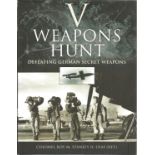 World War II hardback book titled V Weapons Hunt defeating German Secret Weapons by Colonel Roy M