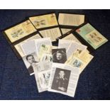 RAF collection 7 signed commemorative covers, and black and white photos and bio cards names include