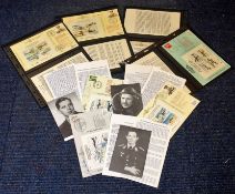 RAF collection 7 signed commemorative covers, and black and white photos and bio cards names include
