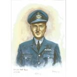 PO Bob Kings WW2 RAF Battle of Britain Pilot signed colour print 12 x 8 inch signed in Pencil. Image