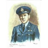 Flt Lt Tony Pickering WW2 RAF Battle of Britain Pilot signed colour print 12 x 8 inch signed in
