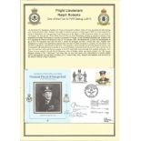 Flight Lieutenant Ralph Roberts. Signed Viscount Portal of Hungerford FDC. Set on superb descriptive