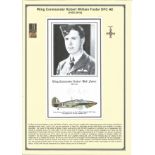 Wing Commander Robert William Foster DFC AE. Signed 8 x 4 RAF photo piece. Set on superb descriptive