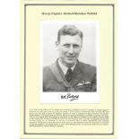 Group Captain Herbert Moreton Pinfold. Signed 7 x 5 b w photo plus biography card. Set on superb