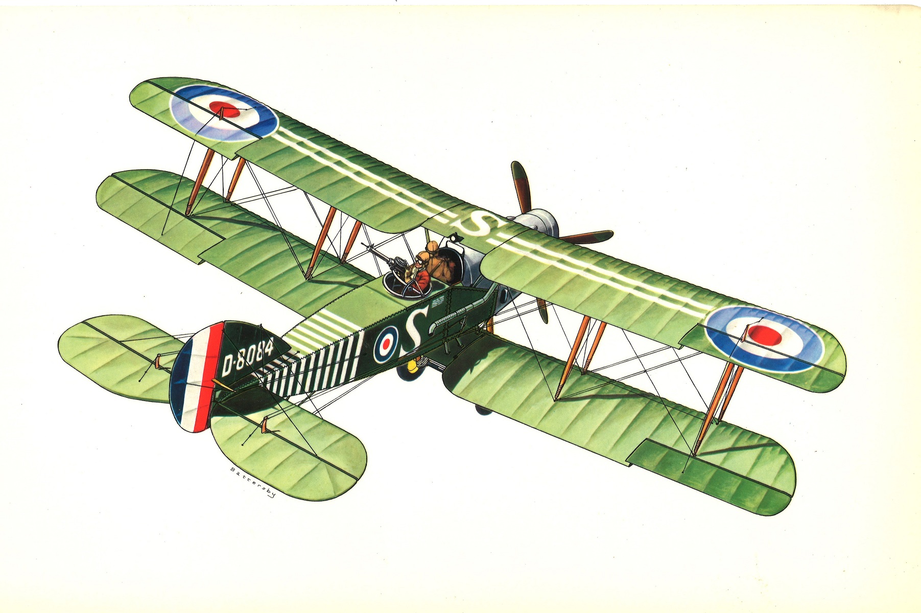 World War One 17x11 colour print picturing The Bristol Fighter Type 14: F2B Corps Reconnaissance