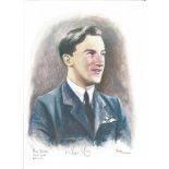 Plt Off Nigel Rose WW2 RAF Battle of Britain Pilot signed colour print 12 x 8 inch signed in Pencil.