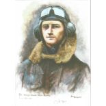PO Jocelyn George Power Millard WW2 RAF Battle of Britain Pilot signed colour print 12 x 8 inch