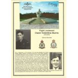 Flight Lieutenant Owen Valentine Burns. Signed Battle of Britain Memorial 6 x 4 colour card. Set