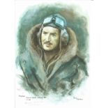 Sqn Ldr Charles Widdows WW2 RAF Battle of Britain Pilot signed colour print 12 x 8 inch signed in